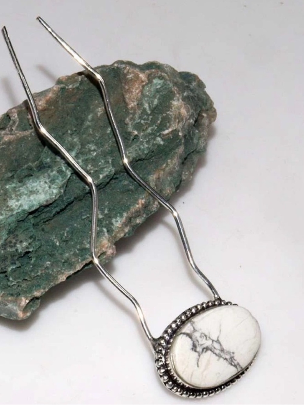 NEW! Howlite Hair Fork - Picture 4 of 10